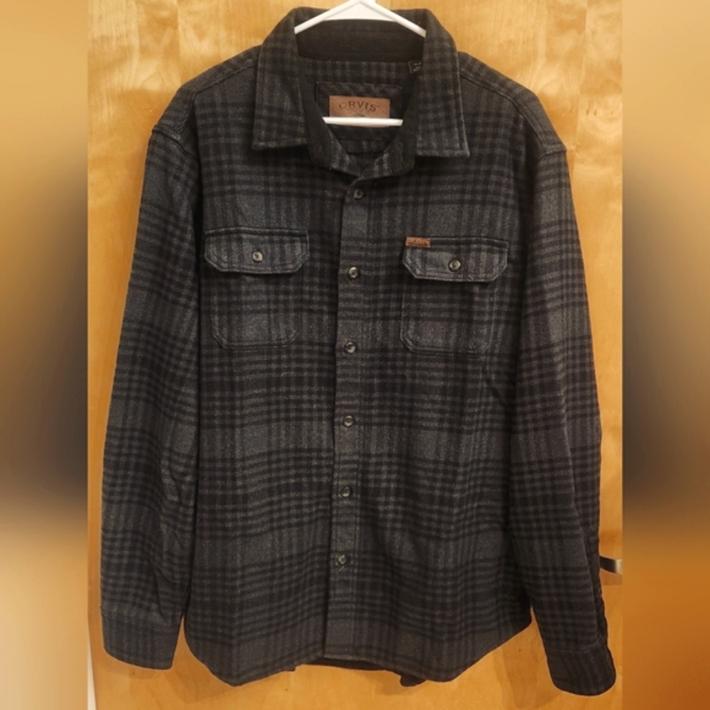 Orvis Men's Big Bear Heavy Weight Flannel Plaid Shirt XL